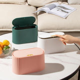 Maxbell Desk Garbage Can Storage Box for Pet Food with Lid for Desk Bedroom Office White