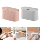 Maxbell Desk Garbage Can Storage Box for Pet Food with Lid for Desk Bedroom Office White