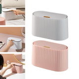 Maxbell Desk Garbage Can Storage Box for Pet Food with Lid for Desk Bedroom Office White