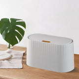 Maxbell Desk Garbage Can Storage Box for Pet Food with Lid for Desk Bedroom Office White