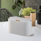 Maxbell Desk Garbage Can Storage Box for Pet Food with Lid for Desk Bedroom Office White
