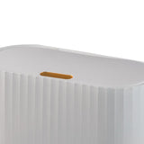 Maxbell Desk Garbage Can Storage Box for Pet Food with Lid for Desk Bedroom Office White