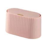 Maxbell Desk Garbage Can Storage Box for Pet Food with Lid for Desk Bedroom Office Pink