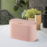 Maxbell Desk Garbage Can Storage Box for Pet Food with Lid for Desk Bedroom Office Pink
