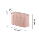 Maxbell Desk Garbage Can Storage Box for Pet Food with Lid for Desk Bedroom Office Pink