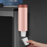 Maxbell Cup Dispenser Household Reusable Automatic Remover for Party Office Wall Pink