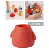 Maxbell 16Pcs Silicone Chair Leg Floor Protectors Replacable for Furniture Couch Round and Red