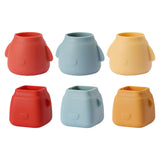 Maxbell 16Pcs Silicone Chair Leg Floor Protectors Replacable for Furniture Couch Round and Red