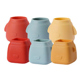 Maxbell 16Pcs Silicone Chair Leg Floor Protectors Replacable for Furniture Couch Round and Red