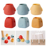 Maxbell 16Pcs Silicone Chair Leg Floor Protectors Replacable for Furniture Couch Round and Red