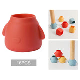 Maxbell 16Pcs Silicone Chair Leg Floor Protectors Replacable for Furniture Couch Round and Red