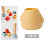 Maxbell 16Pcs Silicone Chair Leg Floor Protectors Replacable for Furniture Couch Round and Yellow