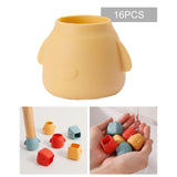 Maxbell 16Pcs Silicone Chair Leg Floor Protectors Replacable for Furniture Couch Round and Yellow