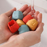 Maxbell 16Pcs Silicone Chair Leg Floor Protectors Replacable for Furniture Couch Square and Blue