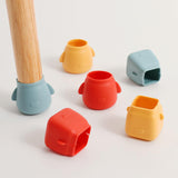 Maxbell 16Pcs Silicone Chair Leg Floor Protectors Replacable for Furniture Couch Square and Blue