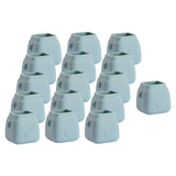 Maxbell 16Pcs Silicone Chair Leg Floor Protectors Replacable for Furniture Couch Square and Blue