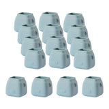 Maxbell 16Pcs Silicone Chair Leg Floor Protectors Replacable for Furniture Couch Square and Blue