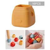 Maxbell 16Pcs Silicone Chair Leg Floor Protectors Replacable for Furniture Couch Square and Yellow