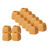 Maxbell 16Pcs Silicone Chair Leg Floor Protectors Replacable for Furniture Couch Square and Yellow