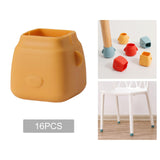 Maxbell 16Pcs Silicone Chair Leg Floor Protectors Replacable for Furniture Couch Square and Yellow
