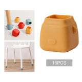 Maxbell 16Pcs Silicone Chair Leg Floor Protectors Replacable for Furniture Couch Square and Yellow
