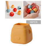 Maxbell 16Pcs Silicone Chair Leg Floor Protectors Replacable for Furniture Couch Square and Yellow
