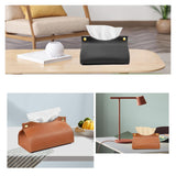Maxbell PU Leather Outdoor Tissue Box Storage Holder Portable for Beach Hiking BBQ black