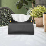 Maxbell PU Leather Outdoor Tissue Box Storage Holder Portable for Beach Hiking BBQ black