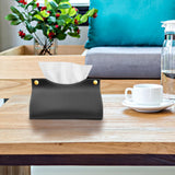 Maxbell PU Leather Outdoor Tissue Box Storage Holder Portable for Beach Hiking BBQ black