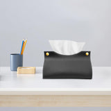 Maxbell PU Leather Outdoor Tissue Box Storage Holder Portable for Beach Hiking BBQ black