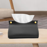 Maxbell PU Leather Outdoor Tissue Box Storage Holder Portable for Beach Hiking BBQ black