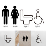 Maxbell Acrylic Bathroom Sign Removable Decal for Restrooms Restaurant Hotel Style A