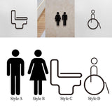 Maxbell Acrylic Bathroom Sign Removable Decal for Restrooms Restaurant Hotel Style A