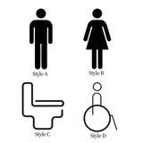 Maxbell Acrylic Bathroom Sign Removable Decal for Restrooms Restaurant Hotel Style A