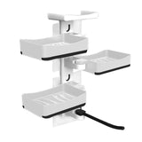 Maxbell Soap Dish Holder Shelves with Towel Bar Organizer for Bathroom Tub Kitchen White