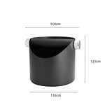 Maxbell Durable Coffee Grounds Box Waste Bin for Cafe Shop Restaurant Black