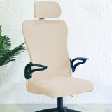 Maxbell Office Chair Cover with Headrest Cover Washable for Dining Room Gaming Chair Milky