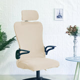 Maxbell Office Chair Cover with Headrest Cover Washable for Dining Room Gaming Chair Milky