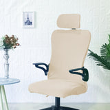 Maxbell Office Chair Cover with Headrest Cover Washable for Dining Room Gaming Chair Milky