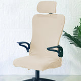 Maxbell Office Chair Cover with Headrest Cover Washable for Dining Room Gaming Chair Milky