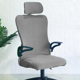 Maxbell Office Chair Cover with Headrest Cover Washable for Dining Room Gaming Chair Silver Gray