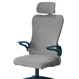 Maxbell Office Chair Cover with Headrest Cover Washable for Dining Room Gaming Chair Silver Gray