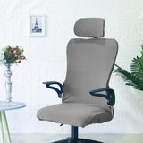 Maxbell Office Chair Cover with Headrest Cover Washable for Dining Room Gaming Chair Silver Gray