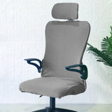 Maxbell Office Chair Cover with Headrest Cover Washable for Dining Room Gaming Chair Silver Gray