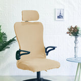 Maxbell Office Chair Cover with Headrest Cover Washable for Dining Room Gaming Chair Beige Yellow