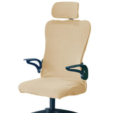 Maxbell Office Chair Cover with Headrest Cover Washable for Dining Room Gaming Chair Beige Yellow