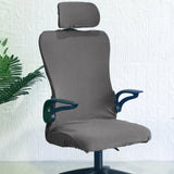 Maxbell Office Chair Cover with Headrest Cover Washable for Dining Room Gaming Chair Dark Gray