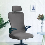 Maxbell Office Chair Cover with Headrest Cover Washable for Dining Room Gaming Chair Dark Gray