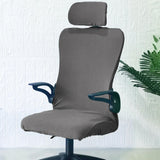 Maxbell Office Chair Cover with Headrest Cover Washable for Dining Room Gaming Chair Dark Gray