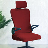 Maxbell Office Chair Cover with Headrest Cover Washable for Dining Room Gaming Chair Red